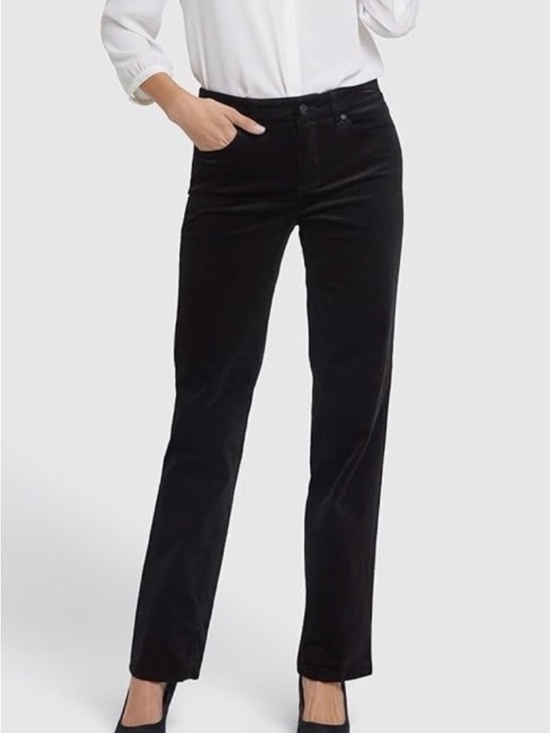 NYDJ Denim - NYDJ Black Velvet Marilyn straight leg jeans